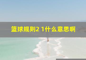 篮球规则2 1什么意思啊